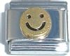 Gold happy face 9mm enamel Italian charm